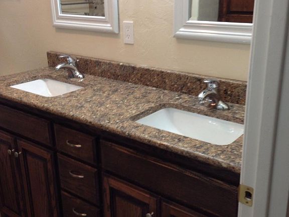 Double sinks in bathroom