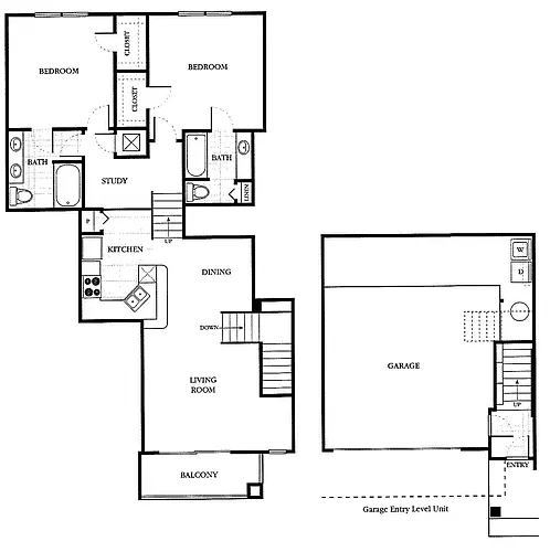 Floor plan Buckingham - 2 car (1151sf)