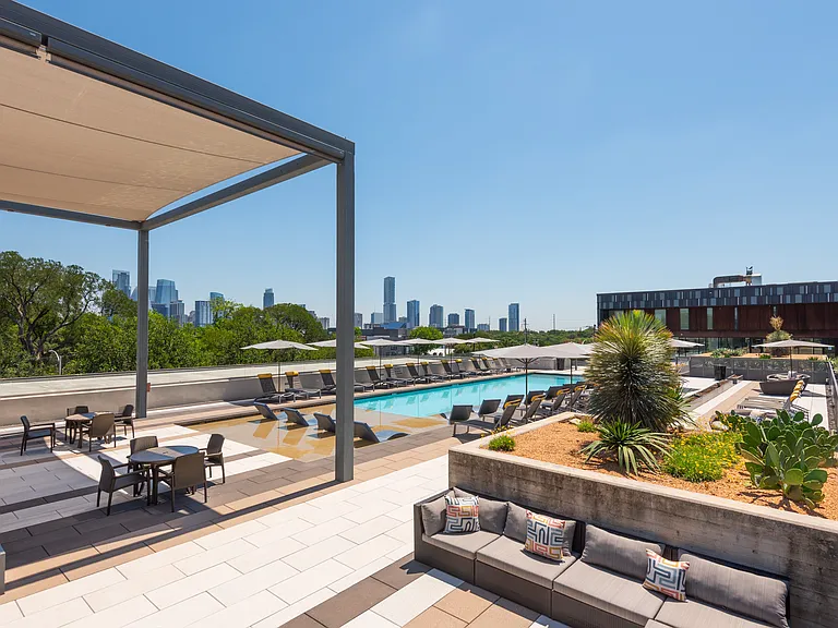Rooftop Pool with Panoramic Views of Downtown Skyline