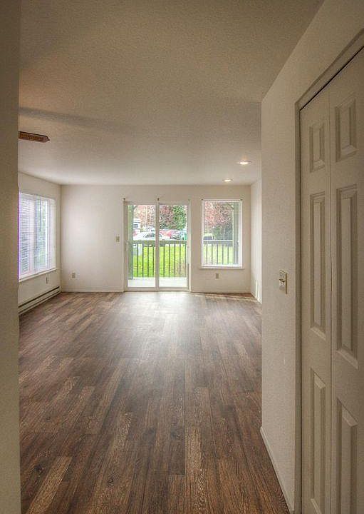 New laminate flooring in living area.