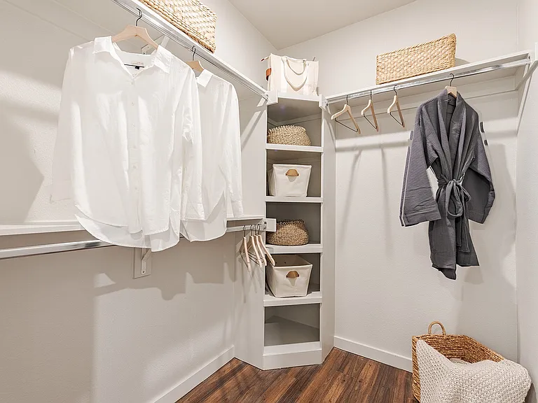 Walk-in Closet with Built-in Shelves