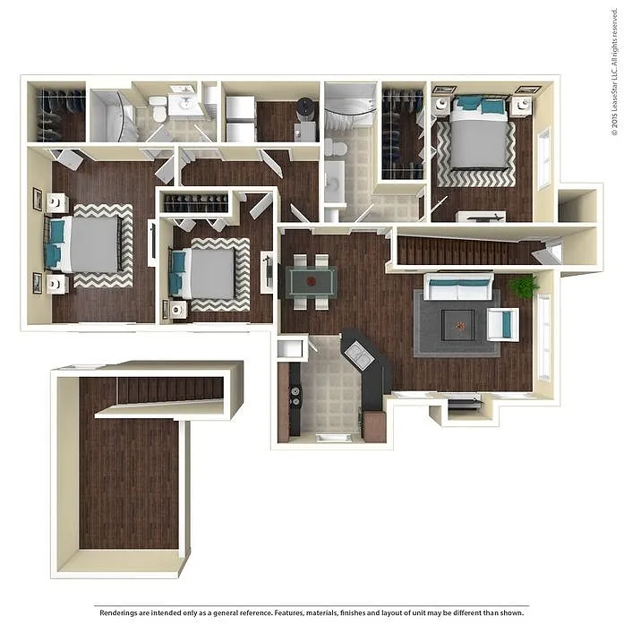 Floor plan C2 The Tupelo - 3 Bedroom, 2 Bathroom