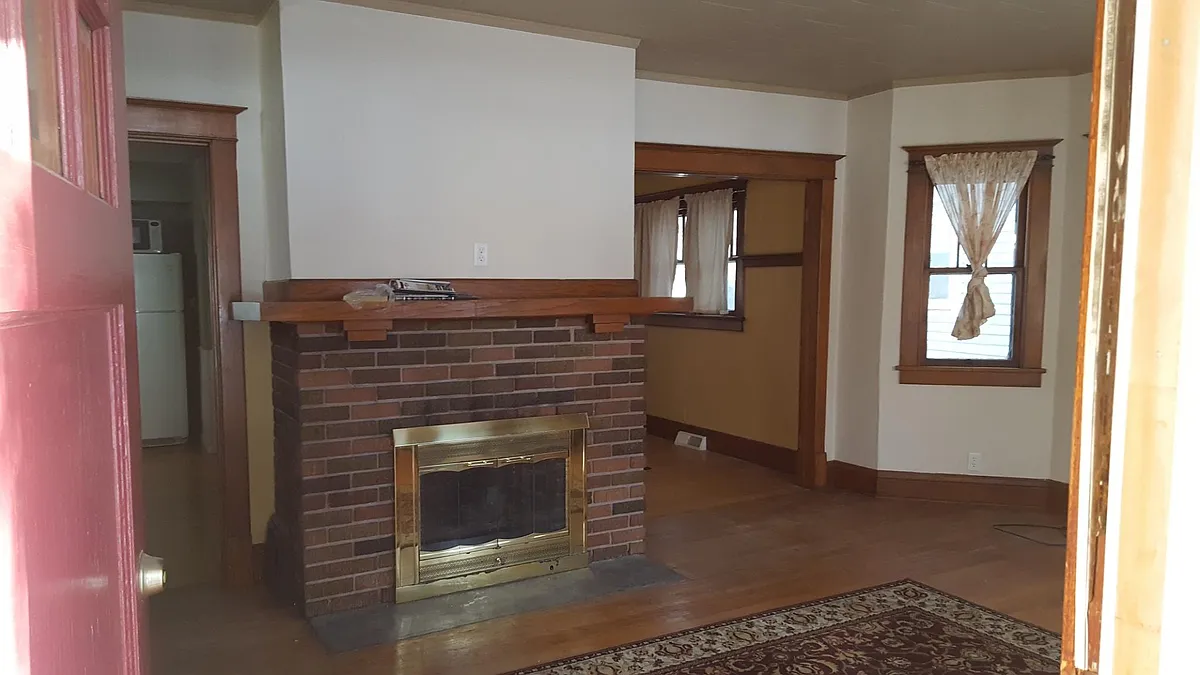 View inside from front door
(fireplace cannot be used) - 1001 1st St SW