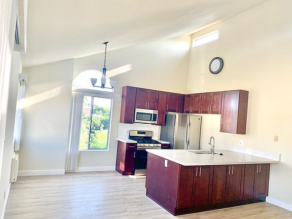 Totally renovated kitchen and floors, vaulted ceilings, huge windows, and skylights.