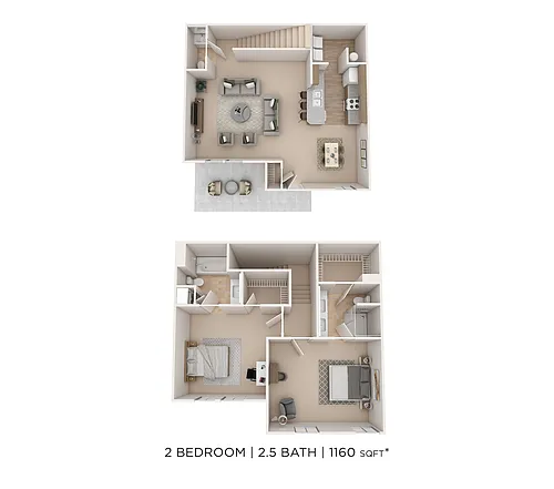 Floor plan Two Bedroom Townhome
