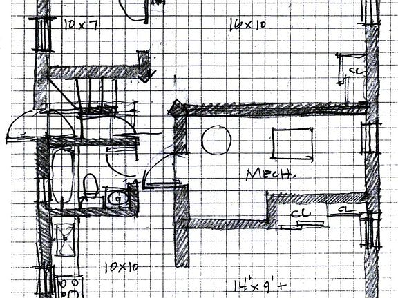 Floor plan includes 16 x 10' living room, 14 x 9' bedroom, 10 x 10' kitchen, and 10 x 7' bonus room / office.