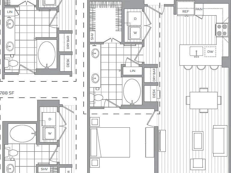 J: 1 bed / 1 bath J: 1 bed / 1 bath