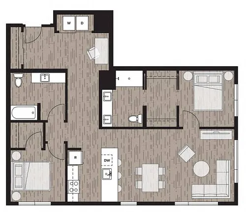 Floor plan 2B | Two Bedroom