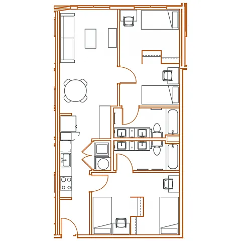 Floor plan B4 | ONE FEMALE SPACE LEFT