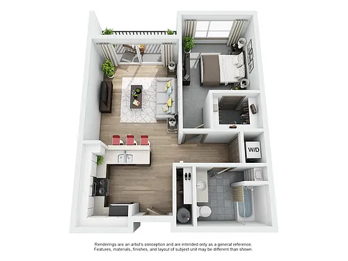 Floor plan 1 Bed D