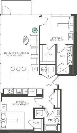 Two Bedroom 2E Two Bedroom 2E