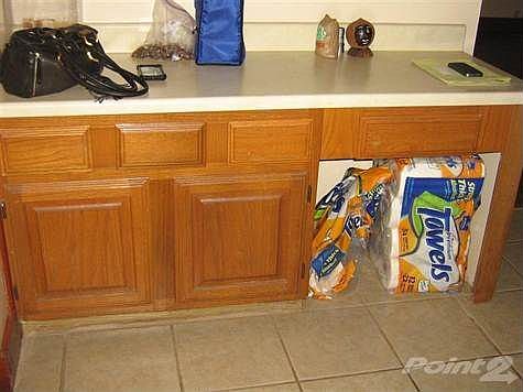 More cabinets and working space