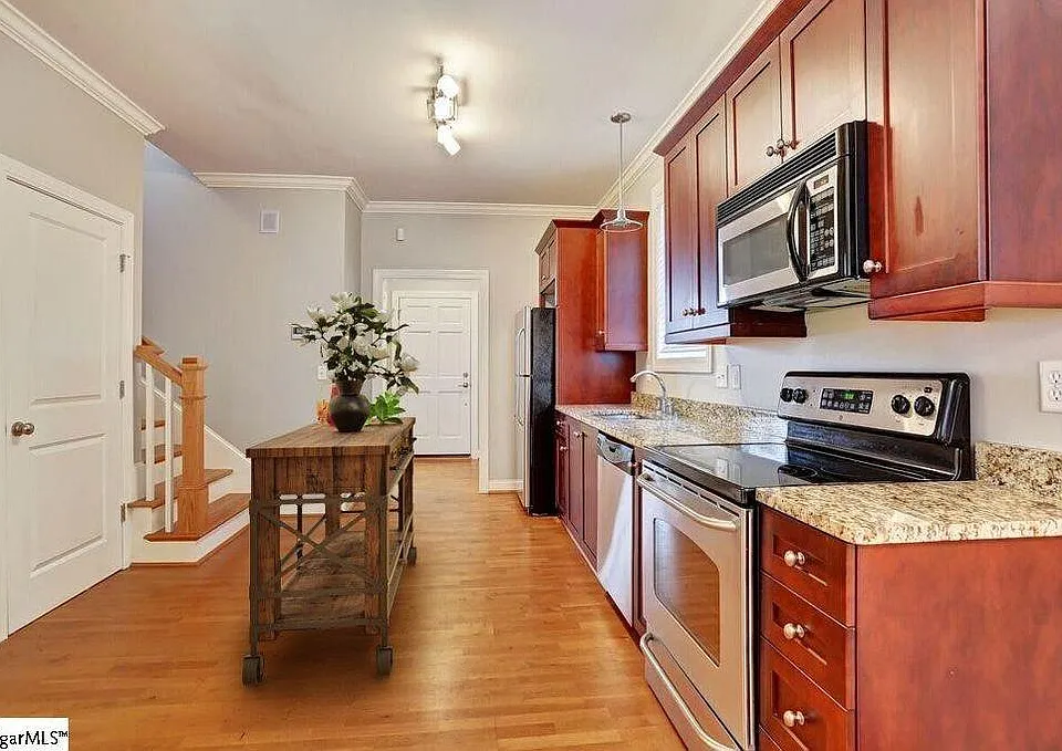 Stainless steel and granite kitchen