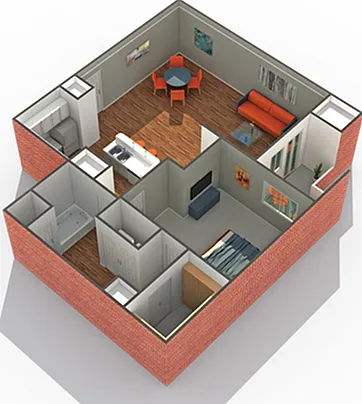 Mitchell | 1-Bedroom Floorplan Mitchell | 1-Bedroom Floorplan