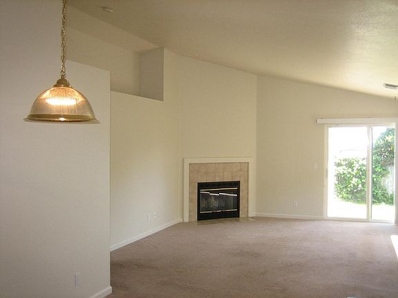 Huge family room with fireplace and vaulted ceiling.