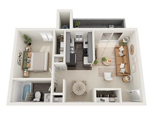 Floor plan 1x1 Reno
