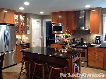 Kitchen View showing Island