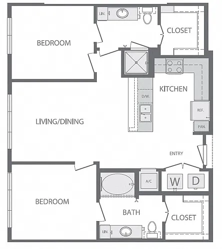 Floor plan B1 2Bed 2Bath