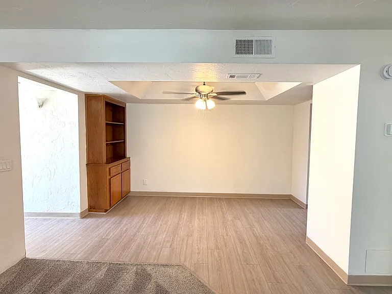 Living room and dining room
