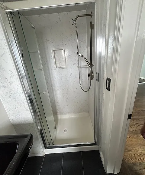 Shower stall in marble