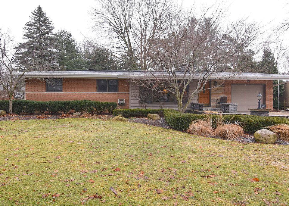 Mid-century modern home with a backyard summer oasis.  This custom finished brick ranch features cathedral ceilings, a full-finished basement with egress window, first floor laundry, custom tiled bathroom, and indoor/outdoor stereo system.  The private, professionally landscaped backyard features an in-ground pool, hot tub, shed with changing room attached, fire pit, and wood play scape for the kids.  You will immediately fall in love with this home that is tucked into a great neighborhood with very little road traffic.brbrFor more information visit