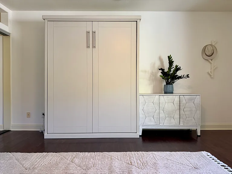 Wall cabinet bed and sideboard furnishing included in unit