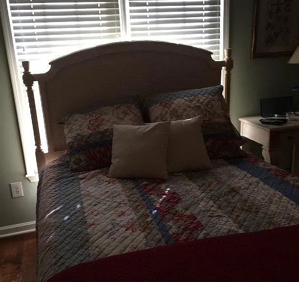 Sample Queen Size Furnishings in Large Bedroom over Garage. Plenty of Room for King Size Bed if you prefer and dressers, etc.
