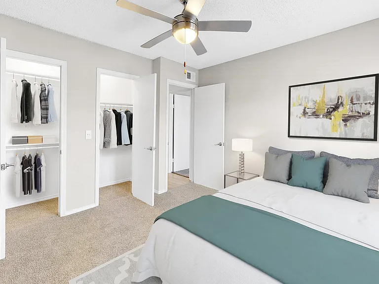 Cozy bedroom with large closets Cozy bedroom with large closets