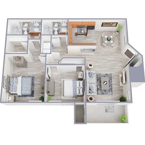 Floor plan 2 Bed 2 Bath C