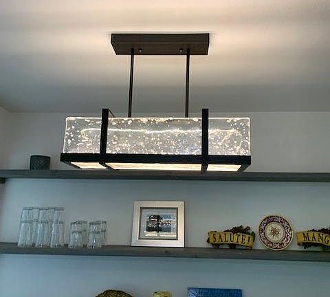 Unique lighting throughout.