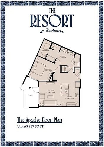 Floor plan The Apache one bedroom-one bath