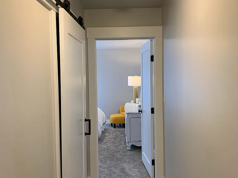 Hallway with closet
