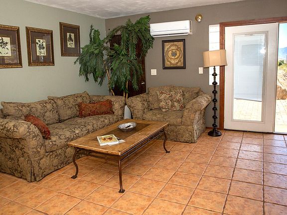 Living room area and front door