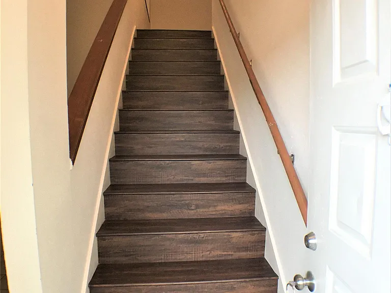Newly installed wood flooring