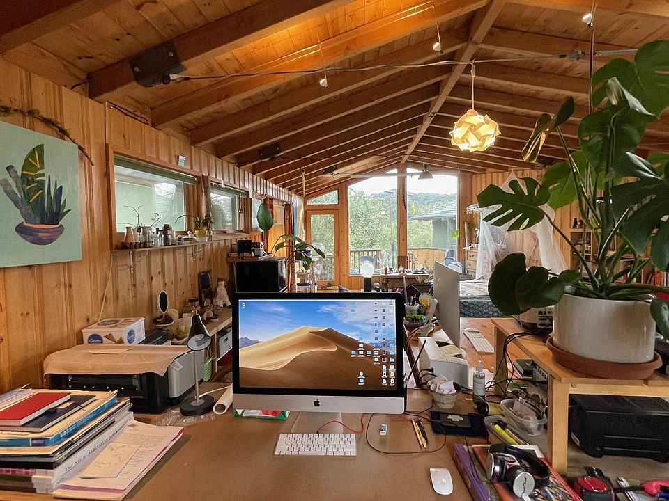 View from the front of the studio towards the porch