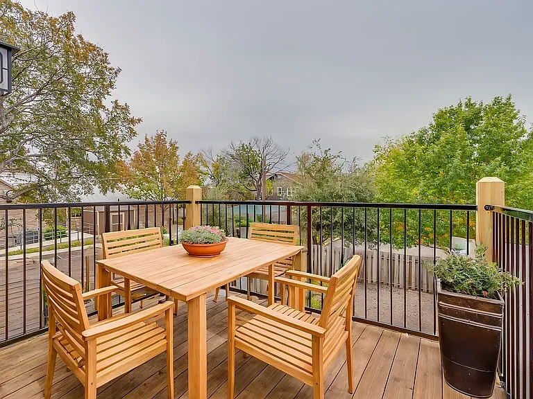 Staged shared patio