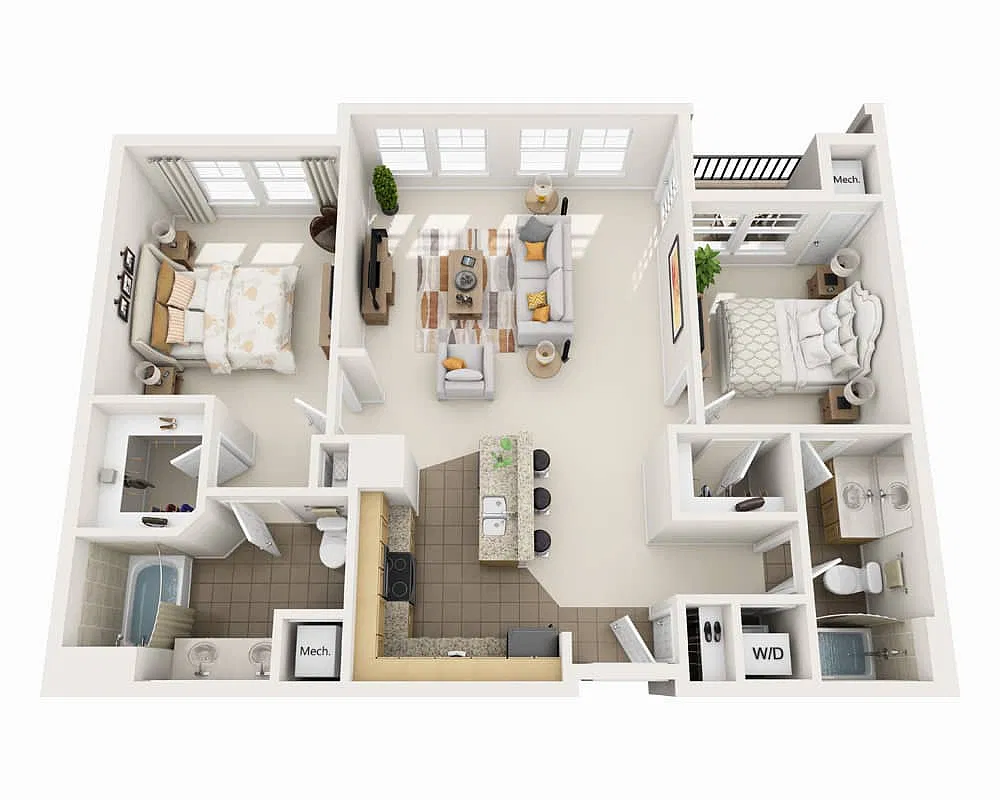 Floor plan Two Bedroom B2C