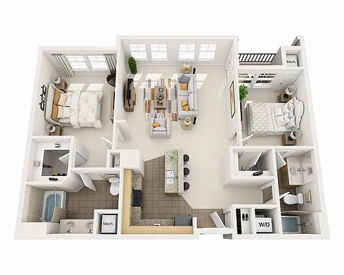 Floor plan Two Bedroom B2C