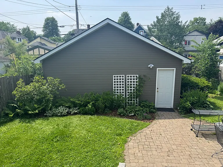 Backyard toward garage