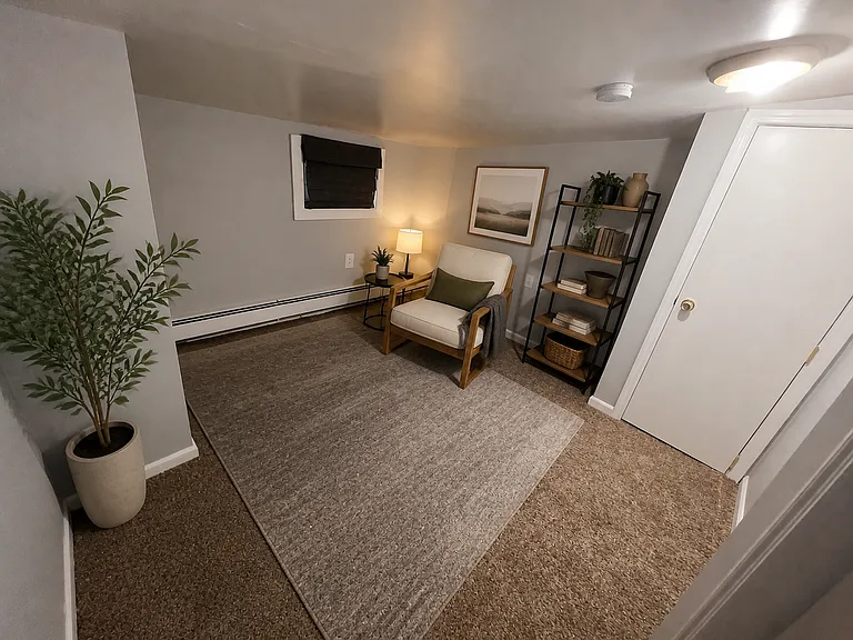 Den virtually staged