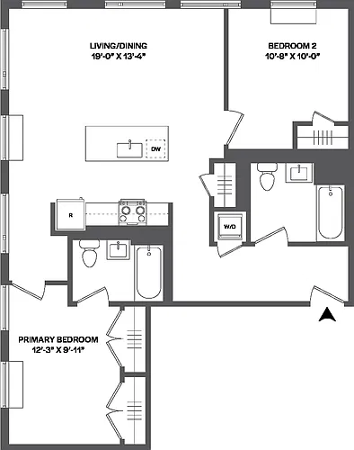 Floor plan 2 Bed/2 Bath-2B-3