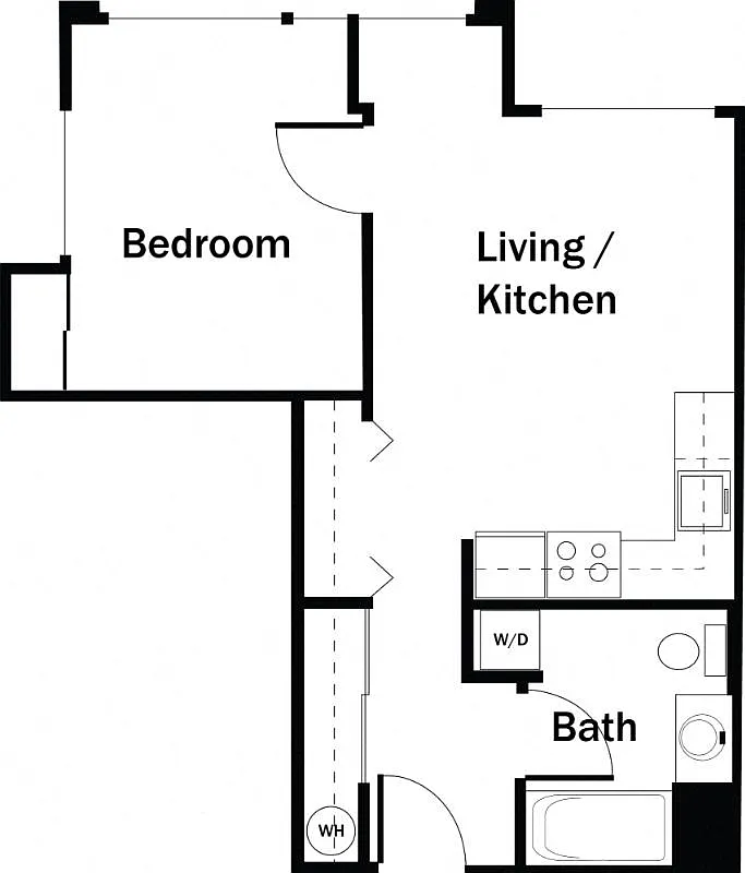 Floor plan 1 Bedroom, 1 Bath A - Renovated