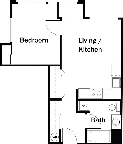 Floor plan 1 Bedroom, 1 Bath A - Renovated