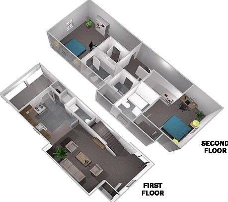The Collective at Lubbock 2x2 Duplex Floor Plan The Collective at Lubbock 2x2 Duplex Floor Plan