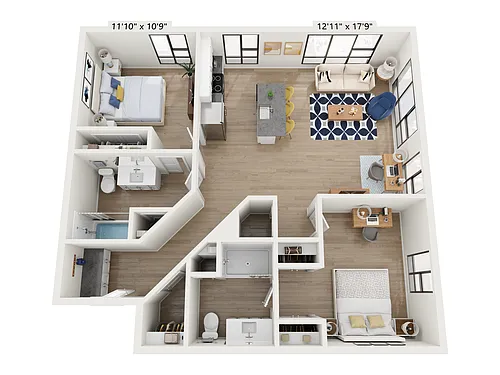 Floor plan Two Bedroom Corner