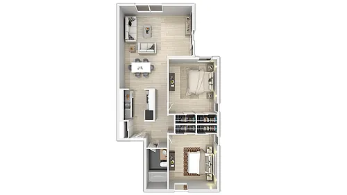 Floor plan 2 Bedroom & 1 Bath
