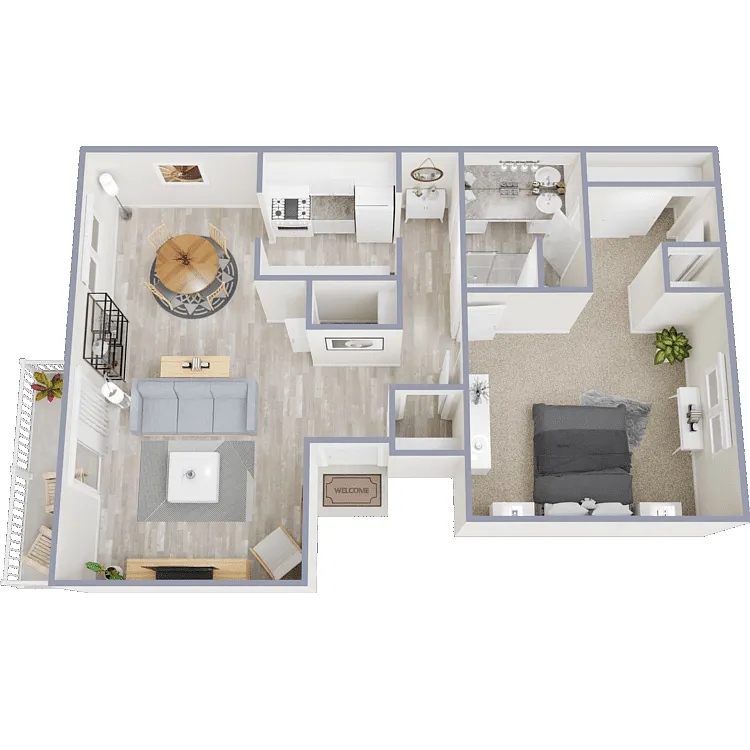 Floor plan 1 Bed 1 Bath