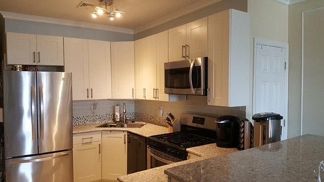 Kitchen with bar area/seating