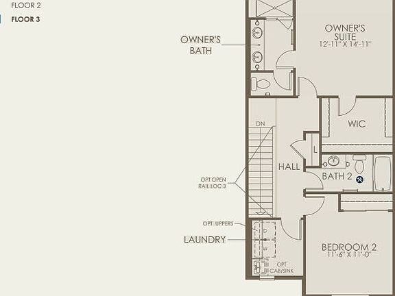 Residence II Floor Plan, Quick Move-In Home, Floor 3