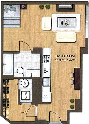 Floor plan Studio, Type C